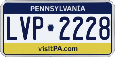 PA license plate LVP2228