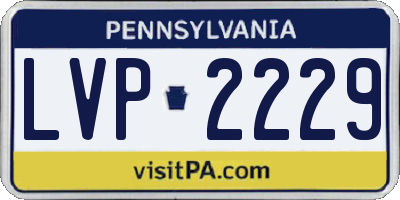 PA license plate LVP2229