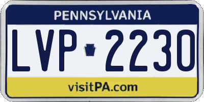 PA license plate LVP2230