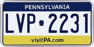 PA license plate LVP2231