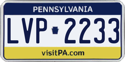 PA license plate LVP2233