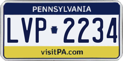PA license plate LVP2234