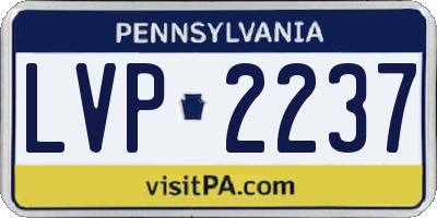 PA license plate LVP2237