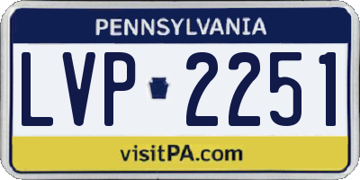 PA license plate LVP2251