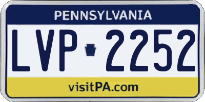 PA license plate LVP2252
