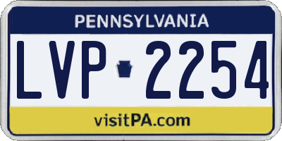 PA license plate LVP2254