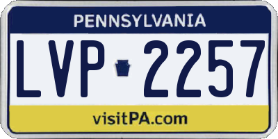 PA license plate LVP2257