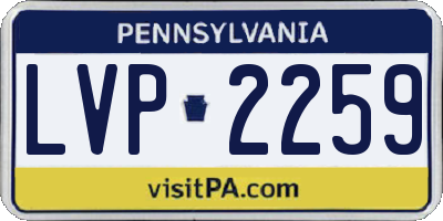 PA license plate LVP2259