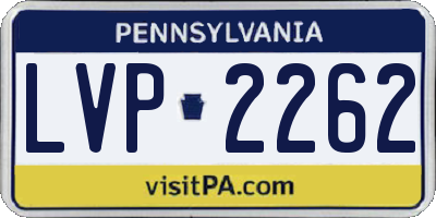 PA license plate LVP2262