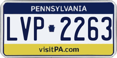 PA license plate LVP2263