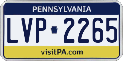 PA license plate LVP2265
