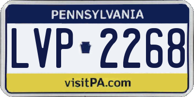 PA license plate LVP2268