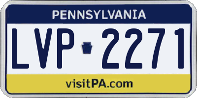PA license plate LVP2271