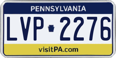 PA license plate LVP2276