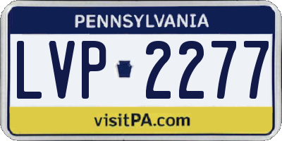 PA license plate LVP2277