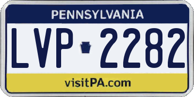 PA license plate LVP2282