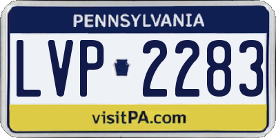 PA license plate LVP2283