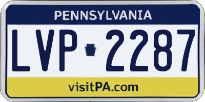 PA license plate LVP2287