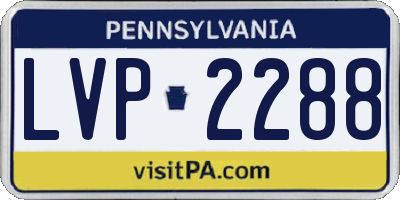 PA license plate LVP2288