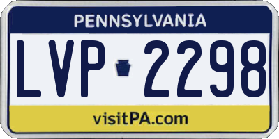 PA license plate LVP2298