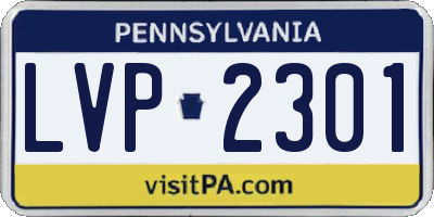 PA license plate LVP2301