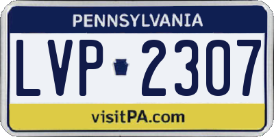 PA license plate LVP2307