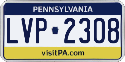 PA license plate LVP2308