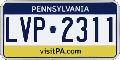 PA license plate LVP2311