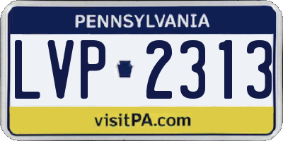 PA license plate LVP2313