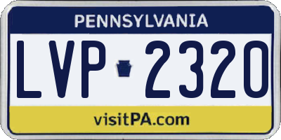 PA license plate LVP2320