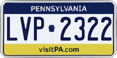 PA license plate LVP2322
