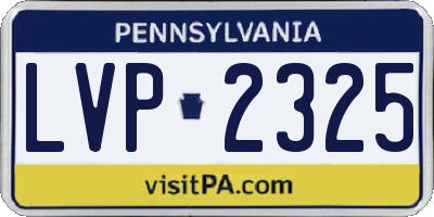 PA license plate LVP2325