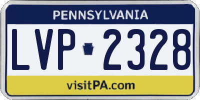 PA license plate LVP2328