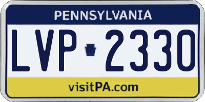 PA license plate LVP2330