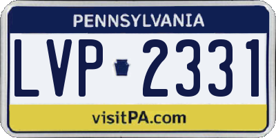 PA license plate LVP2331
