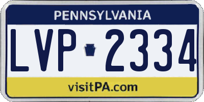 PA license plate LVP2334