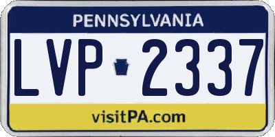 PA license plate LVP2337