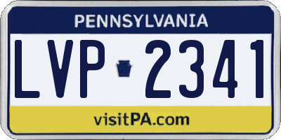 PA license plate LVP2341