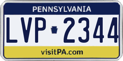 PA license plate LVP2344