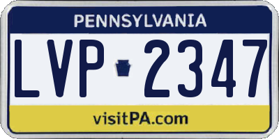 PA license plate LVP2347