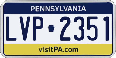 PA license plate LVP2351