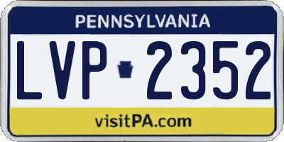 PA license plate LVP2352