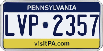 PA license plate LVP2357