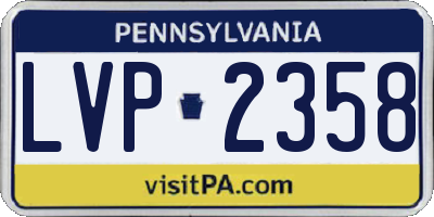 PA license plate LVP2358