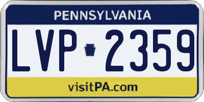 PA license plate LVP2359