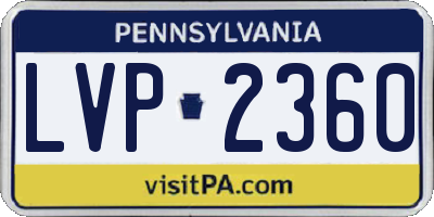 PA license plate LVP2360