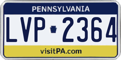 PA license plate LVP2364