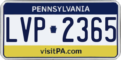 PA license plate LVP2365