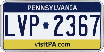 PA license plate LVP2367