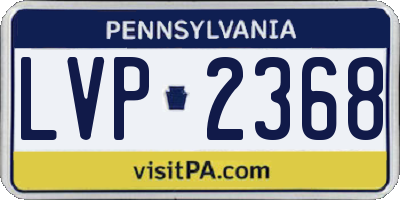 PA license plate LVP2368